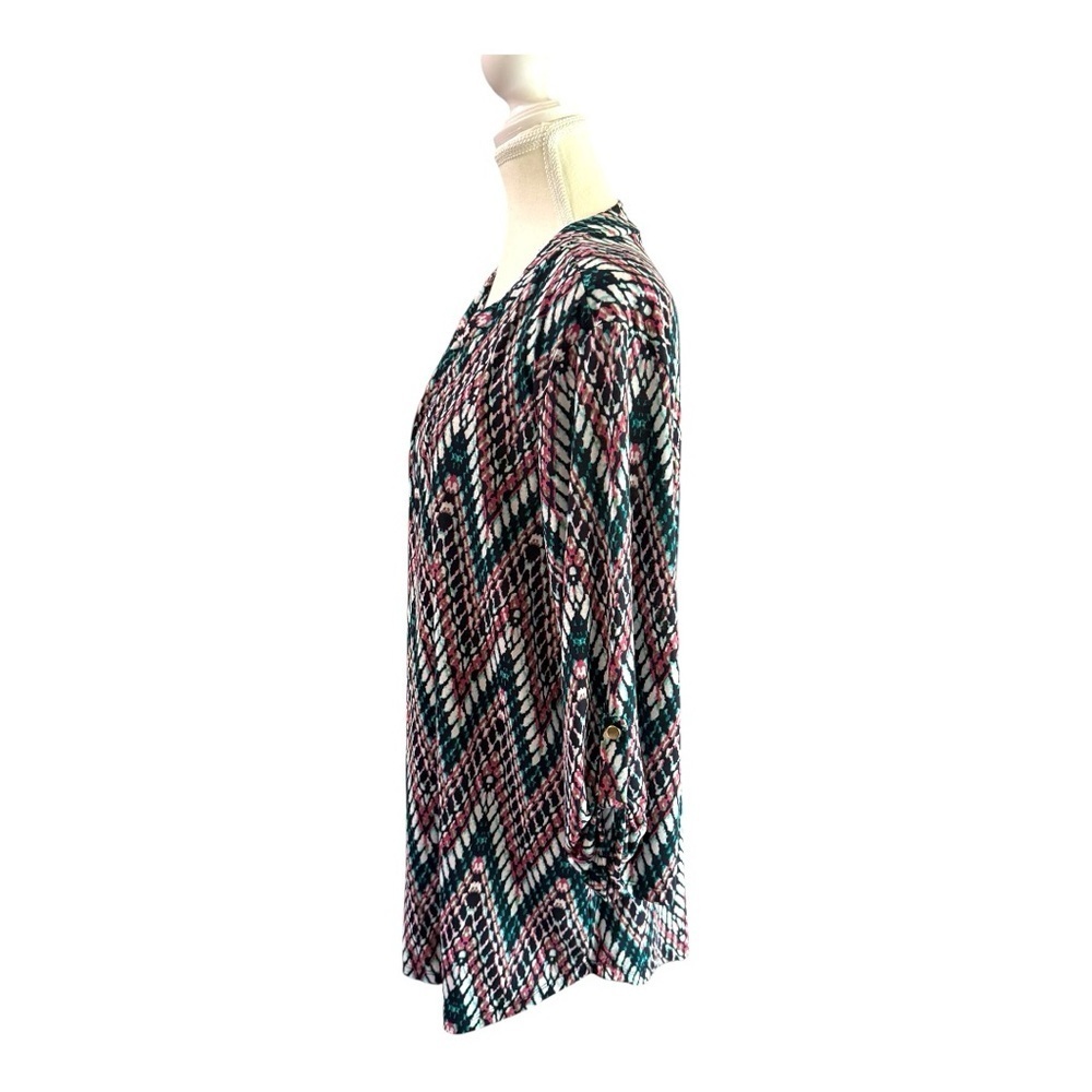 White Birch Multicolor Geometric Blouse Size 1X - Picture 2 of 5